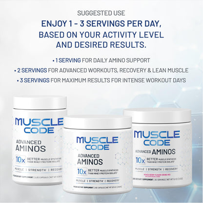 NAUTILUS Muscle Code Essential Amino Acid Capsules – Muscle Synthesis & Repair & Strength – Unflavored – 30 Servings – Clinically Studied