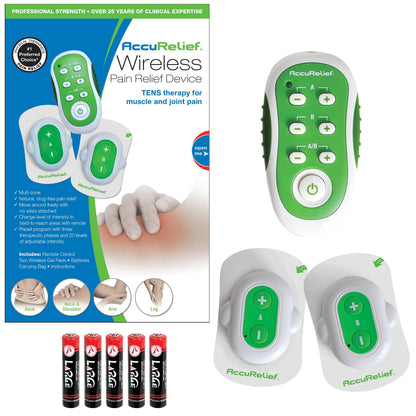 AccuRelief Wireless TENS Unit with Remote Control, TENS Pain Relief Device and Muscle Stimulator, for Back Pain, Neck Pain, Arm and Leg Pain AccuReliefBuy Supplements Australia