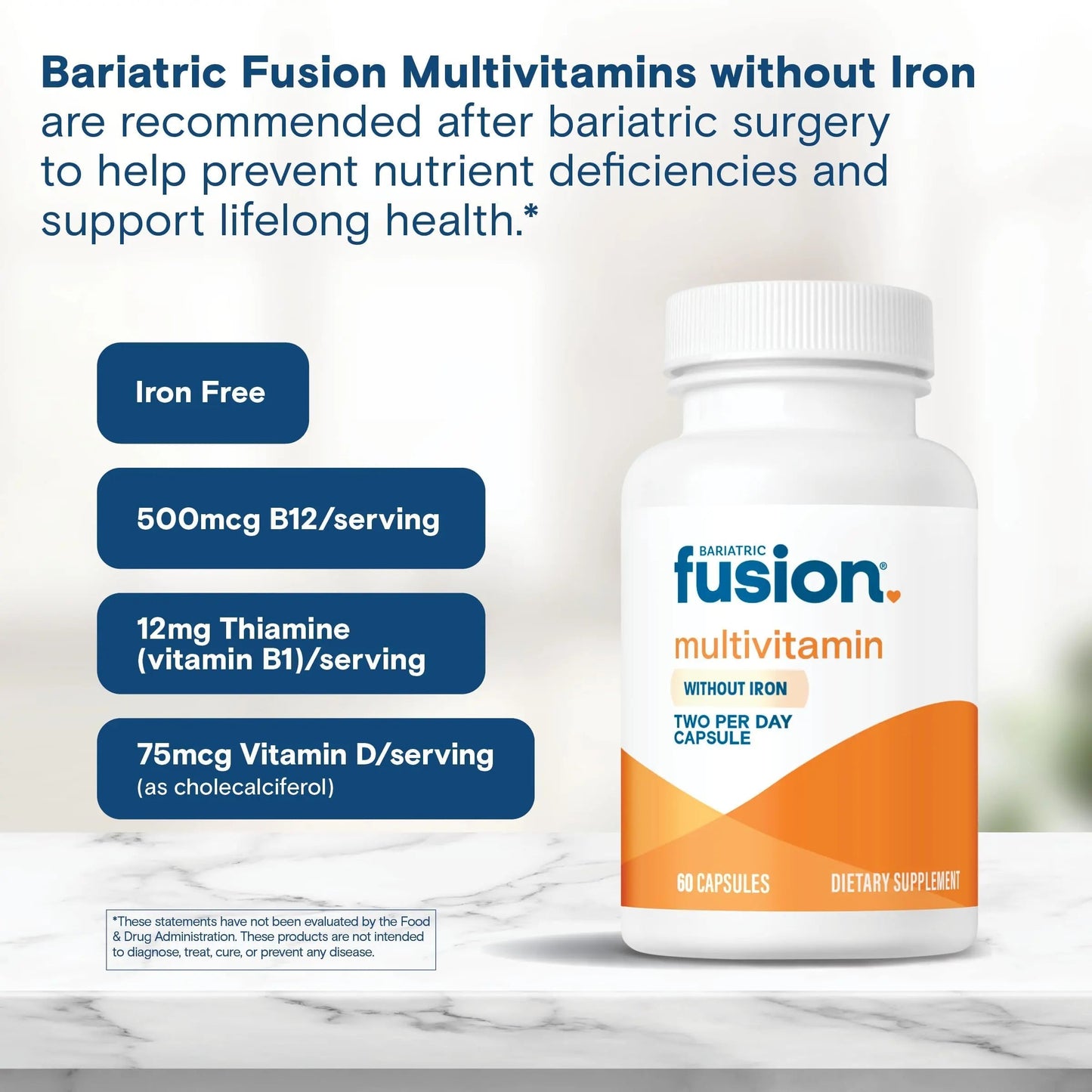 Bariatric Fusion Bariatric Multivitamin Without Iron | Post Bariatric Surgery Patients | Iron Free Bariatric Vitamin Bariatric FusionBuy Supplements Australia