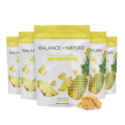Balance of Nature Freeze-Dried Pineapples (5 Pack) – 100% Real Fruit, Crunchy Pineapple Slices, Healthy Snack, Mouthwatering Nutrition, Gluten-Free, Vegan, No Sugar Added, Five 1.6 oz Bags Balance of NatureBuy Supplements Australia