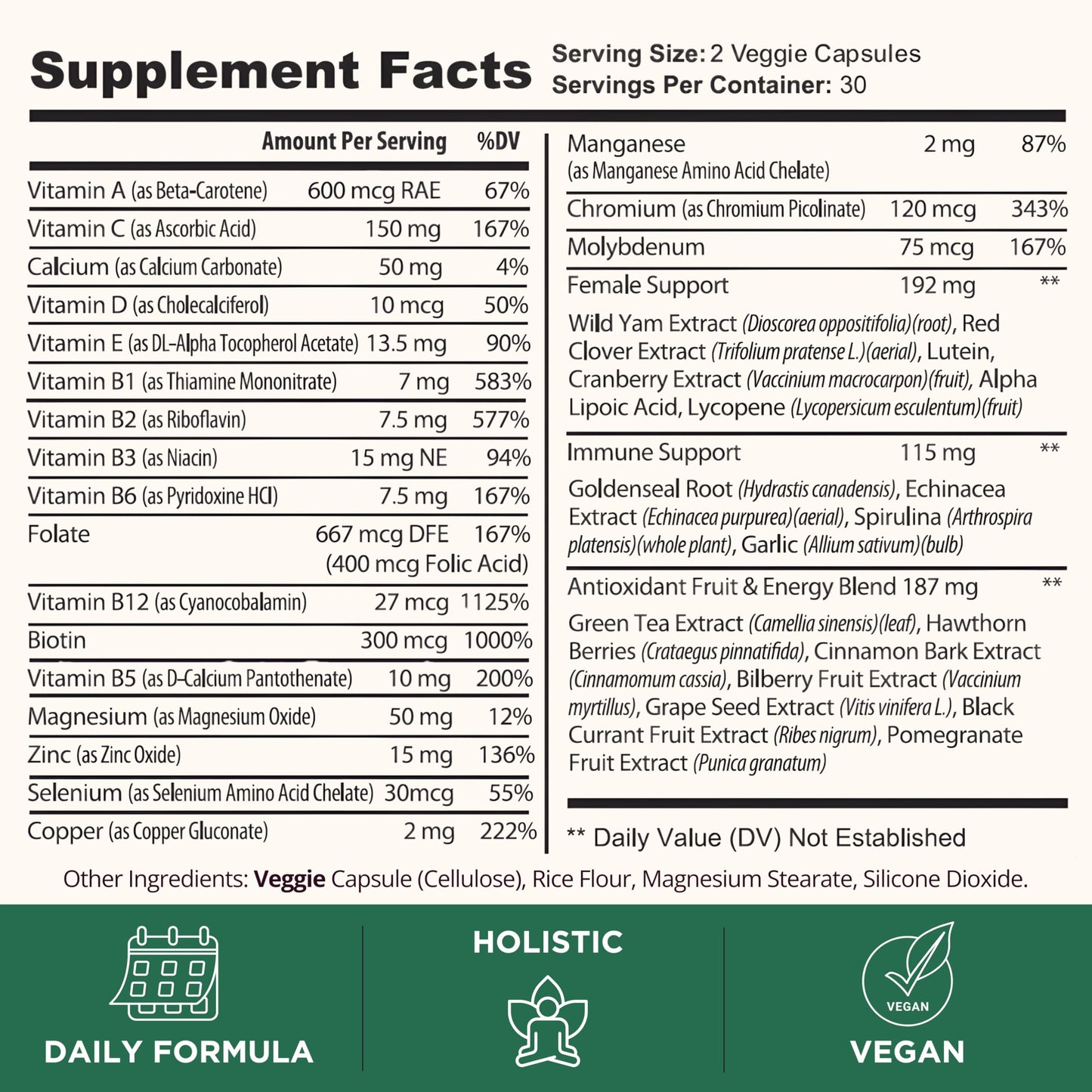 TODICAMP Melanin-Rich Physiology Women's Wellness Formula with 37 Active Ingredients - Daily Multivitamin for Women Hormone Balance, Energy Vitamins for Women, Biotin Supplement for Hair Skin & Nails TODICAMPBuy Supplements Australia