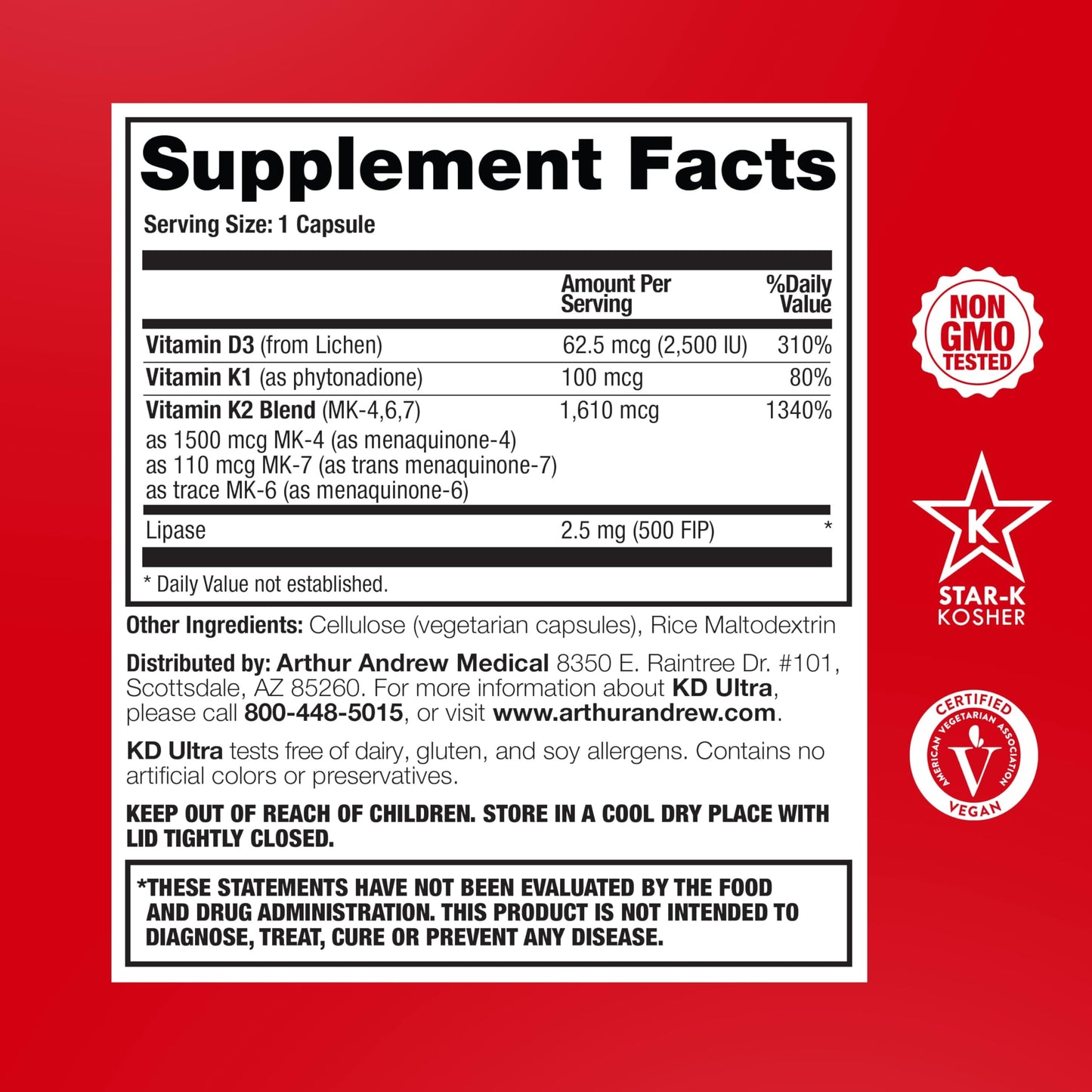 Arthur Andrew Medical, KD Ultra, Immunity, Heart and Bone Health, 90 Capsules Arthur Andrew MedicalBuy Supplements Australia