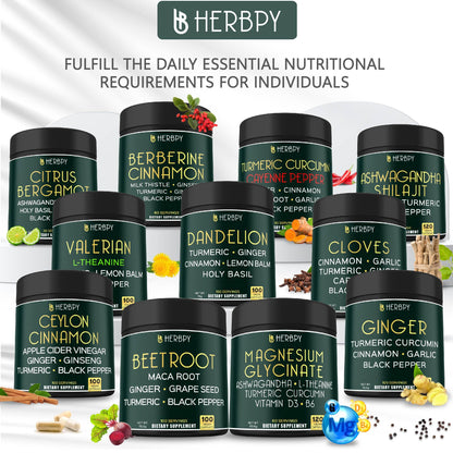 Herbpy 7in1 Clove Supplement Rich in Vitamins & Minerals Supports Digestion, Immune & Heart Health with Cinnamon, Turmeric, Ginger, Cardamom, Garlic & Black Pepper - 100 Vegan Capsules HerbpyBuy Supplements Australia