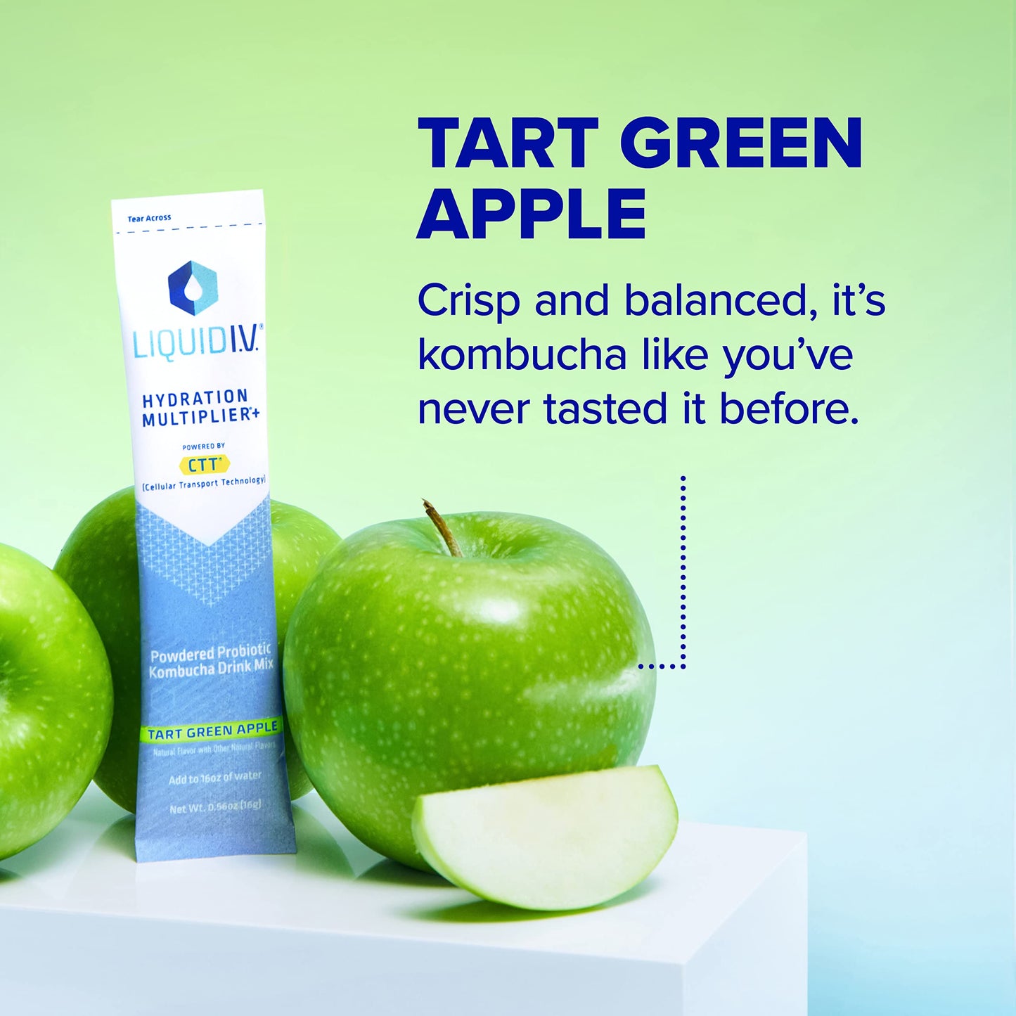 Liquid I.V. Hydration Multiplier + Probiotic Kombucha - Tart Green Apple - Hydration Powder Liquid I.V.Buy Supplements Australia