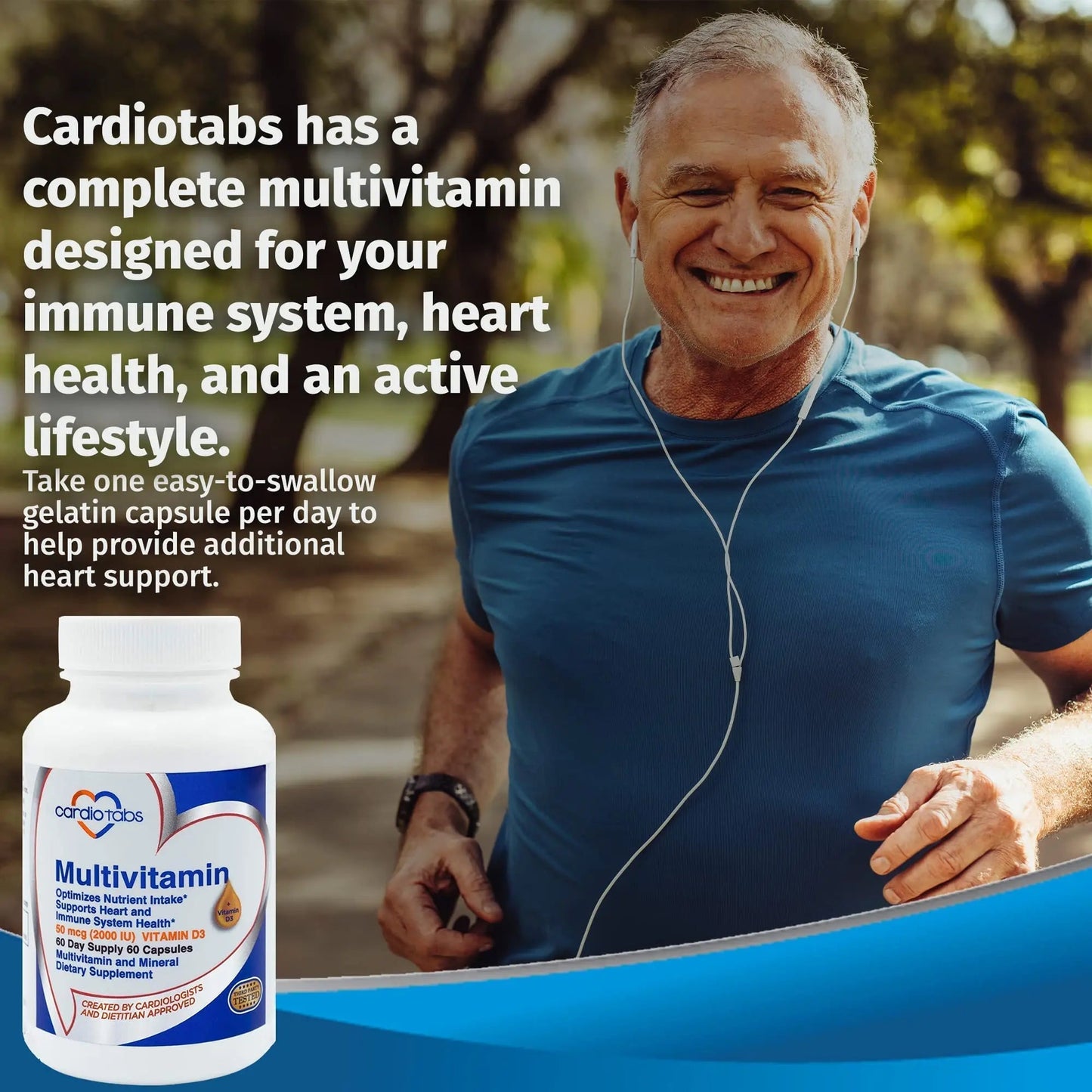 Cardiotabs Multivitamin - Heart and Immunity Supplements for Men & Women, Multivitamin for Men & Women, with Minerals B-Vitamin Complex CardioTabs