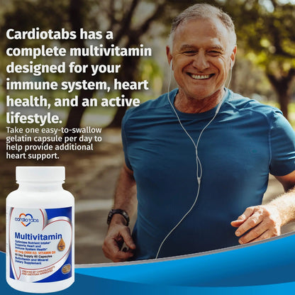 Cardiotabs Multivitamin - Heart and Immunity Supplements for Men & Women, Multivitamin for Men & Women, with Minerals B-Vitamin Complex CardioTabs