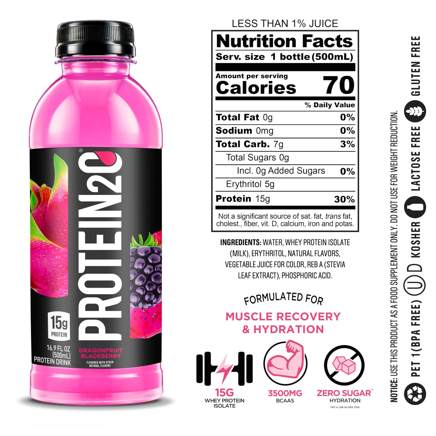 Protein2o 15g Whey Protein Isolate Infused Water, Ready To Drink, Sugar Free, Gluten Free Protein2oBuy Supplements Australia