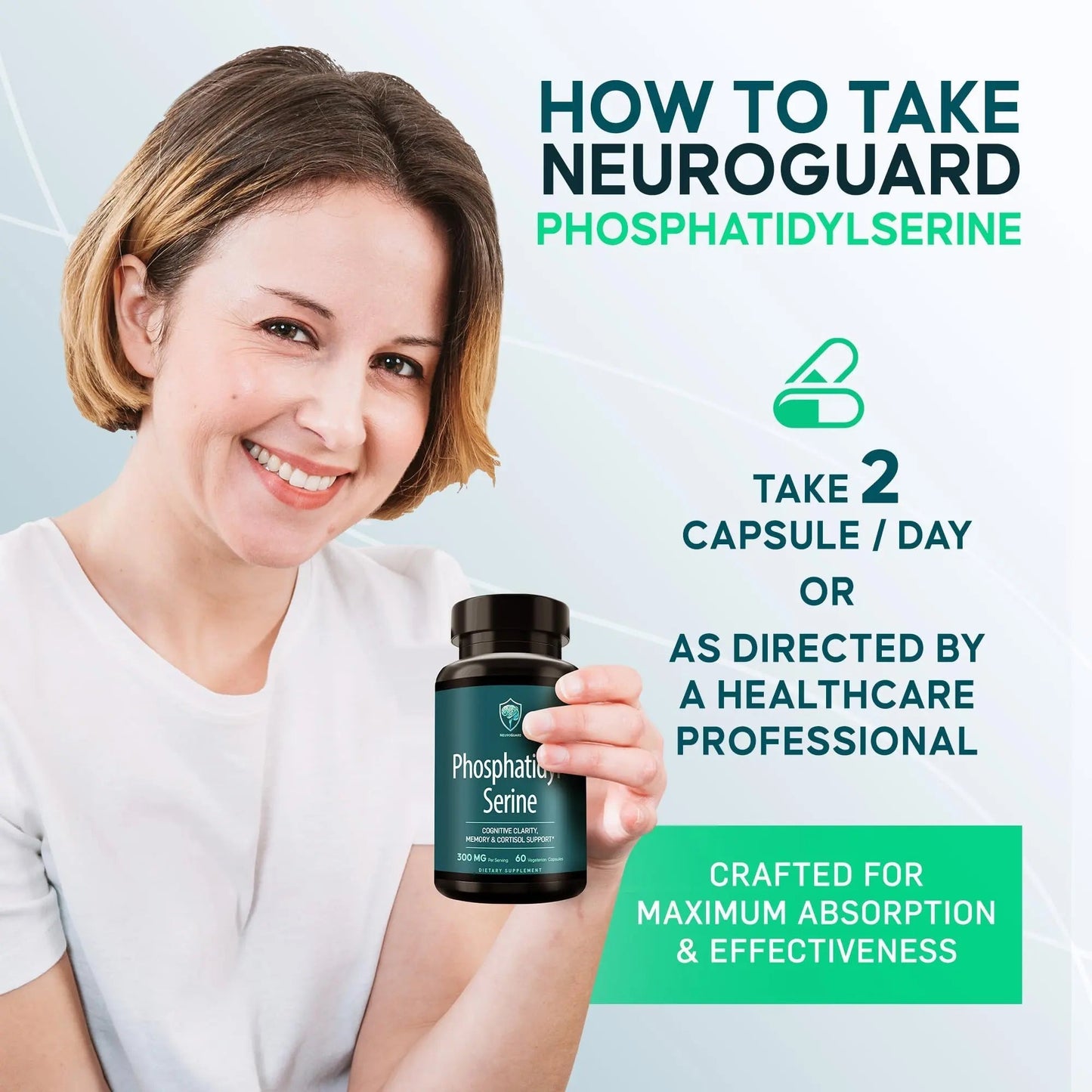 Phosphatidylserine Supplement – Premium Nootropic for Brain Health, Memory, Focus & Stress Support – 300mg Sunflower Lecithin NeuroGuardBuy Supplements Australia
