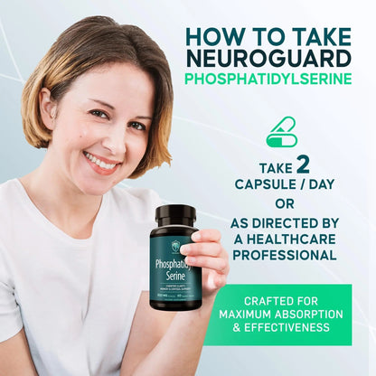 Phosphatidylserine Supplement – Premium Nootropic for Brain Health, Memory, Focus & Stress Support – 300mg Sunflower Lecithin NeuroGuardBuy Supplements Australia