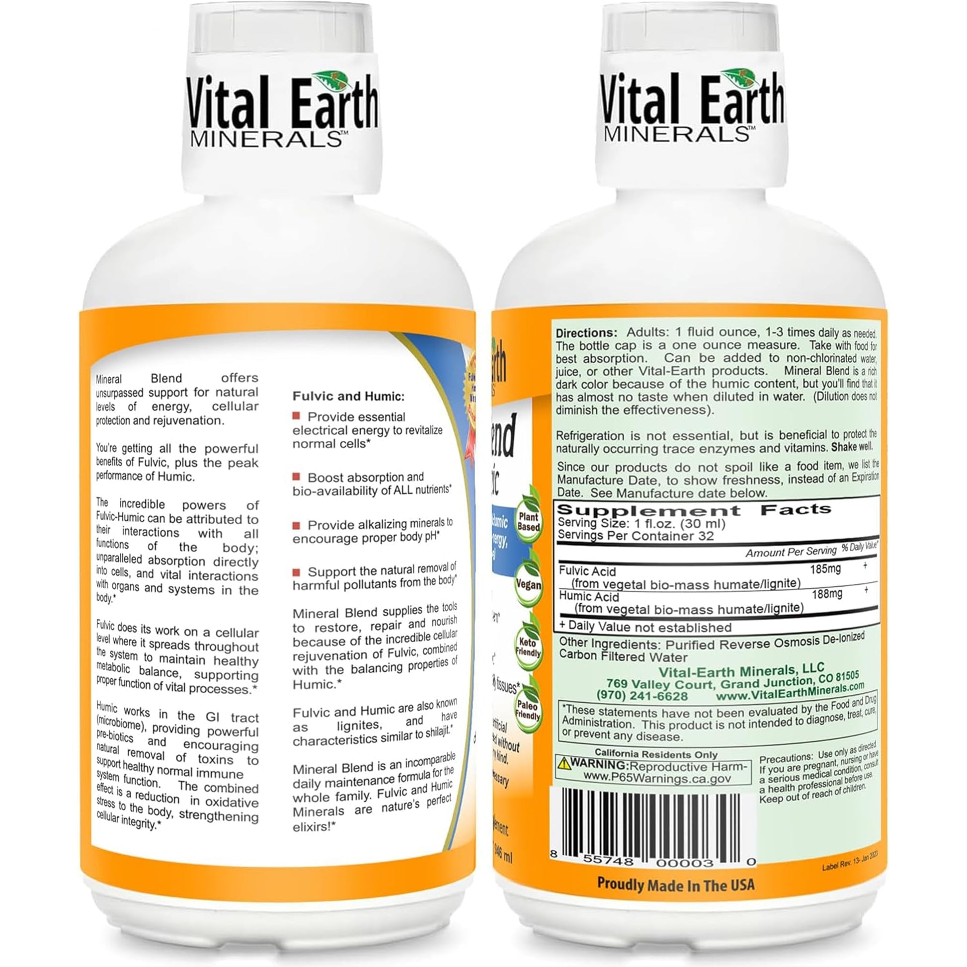 Vital Earth Minerals Detox & Wellness Support – Fulvic Humic Mineral Blend with 70+ Trace Minerals, Electrolytes, 32 Oz Bottle + 14 Single-Serve Packs Vital Earth MineralsBuy Supplements Australia