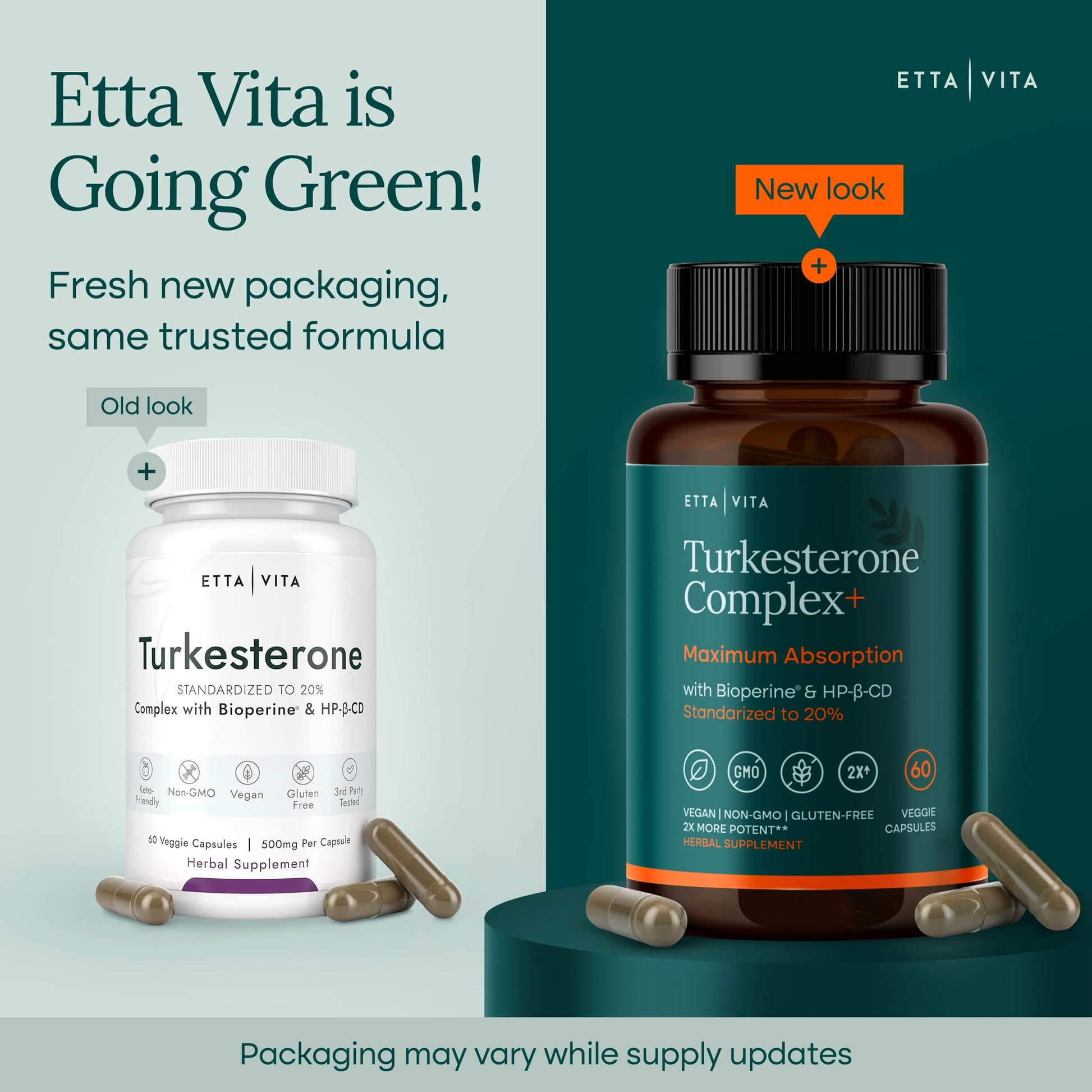 Potent Turkesterone Supplement, 2X Pure (Made in USA - 3rd Party Tested) Most Bioavailable and Natural Test Support Supplement, Supports Energy Lean Muscle Health, Recovery and Stamina, Vegan (60ct) Etta VitaBuy Supplements Australia