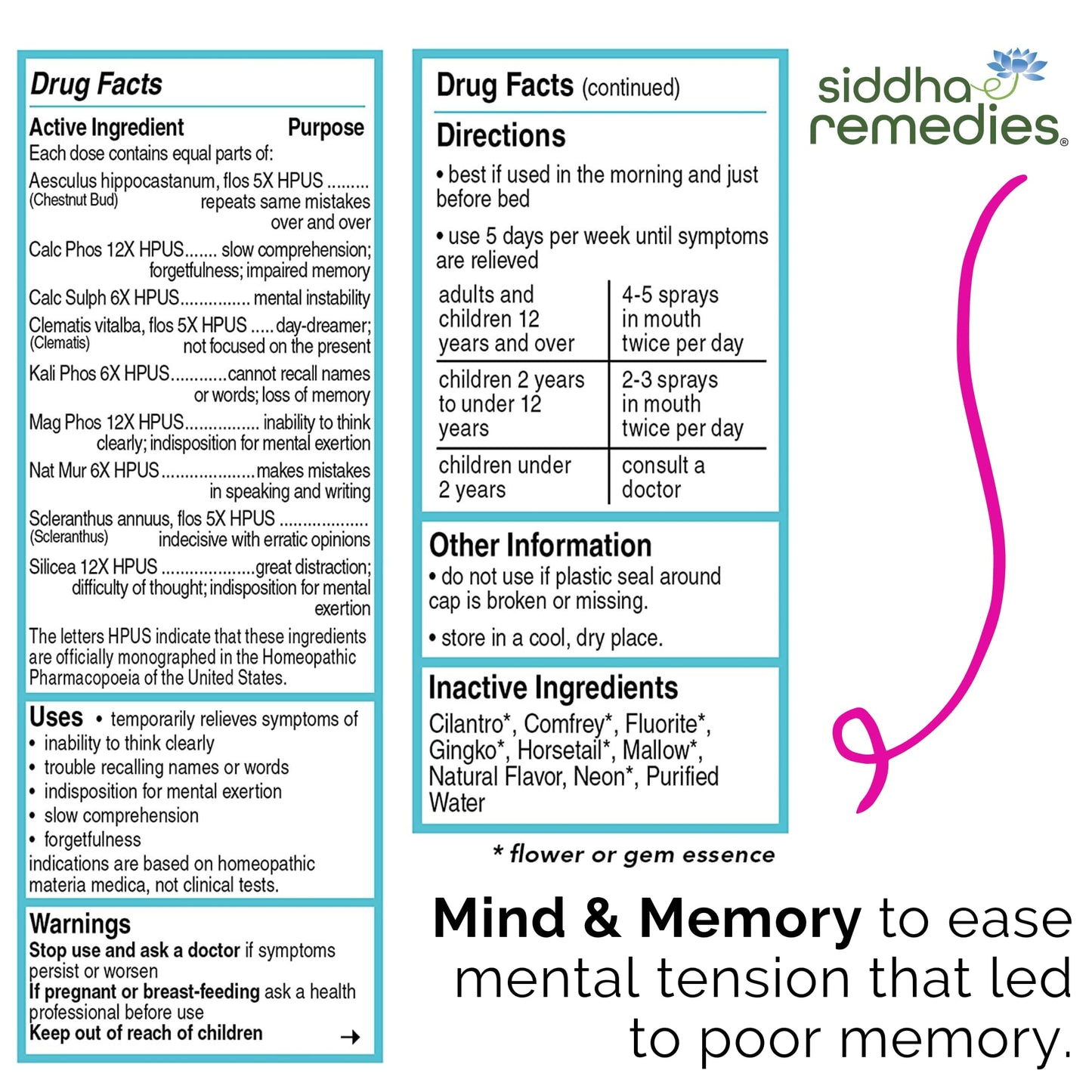 Siddha Remedies Mind & Memory Spray for Apathy, Indifference & Low Focus SiddhaBuy Supplements Australia