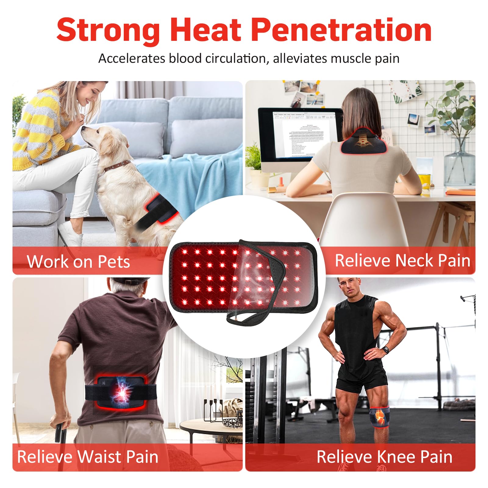 Red Light Therapy Belt, Infrared Light Therapy for Body, Wearable Wrap with Timer GMOWNWBuy Supplements Australia