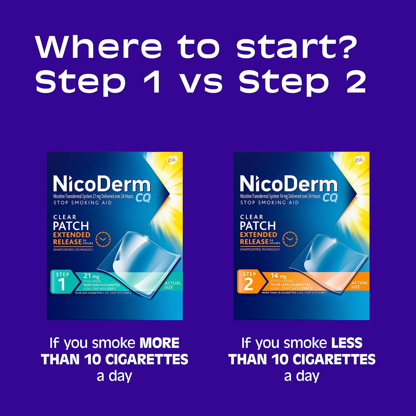 NicoDerm CQ Step 1 Nicotine Patches to Quit Smoking, 21 mg, Stop Smoking NicoDermBuy Supplements Australia
