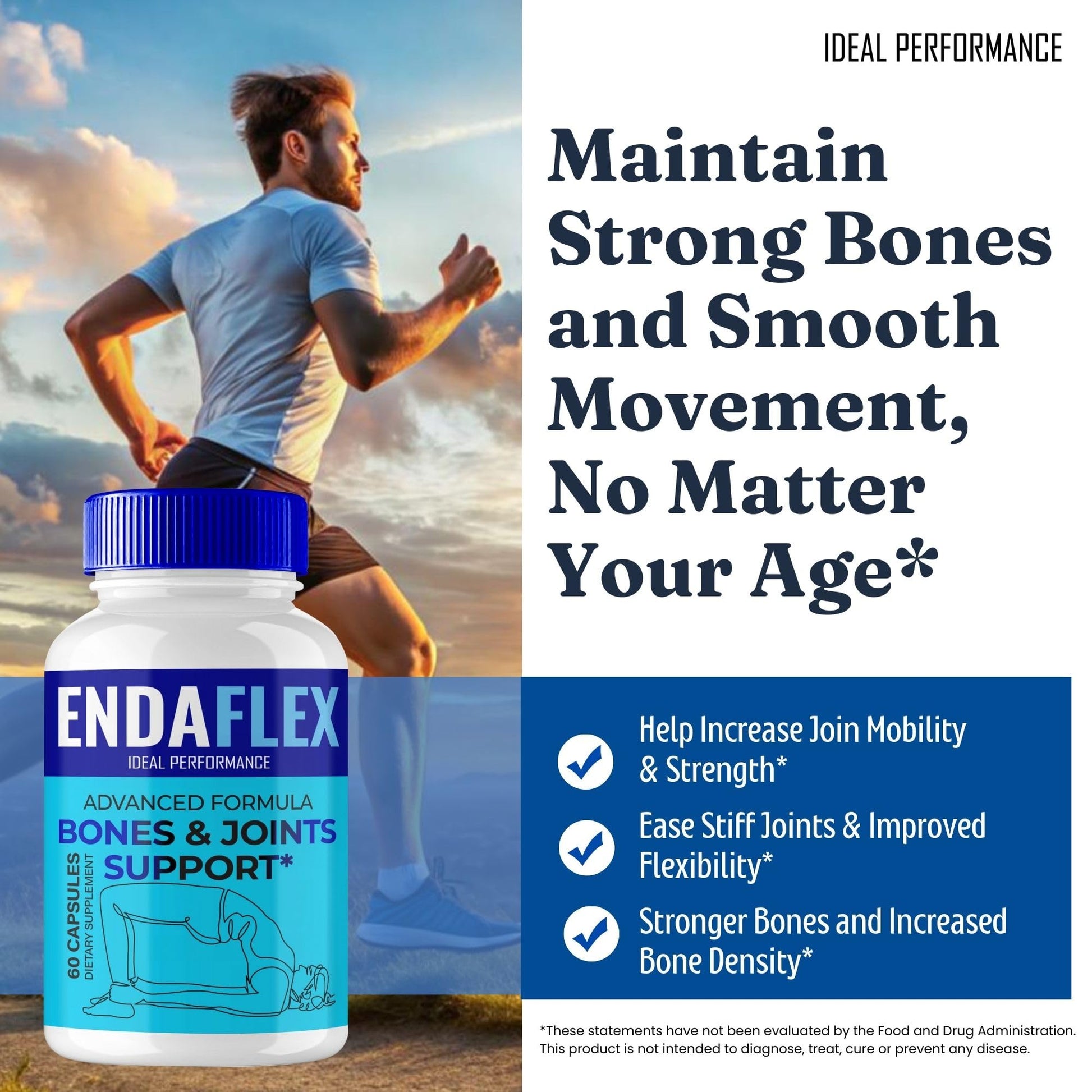 Endaflex Capsules, Advanced Joint Support Supplement Pills for Mobility and Comfort - Maximum Strength, Official Enda Flex Joint Support All Natural Formula, Premium Enda-Flex Reviews (3 Pack) IDEAL PERFORMANCEBuy Supplements Australia