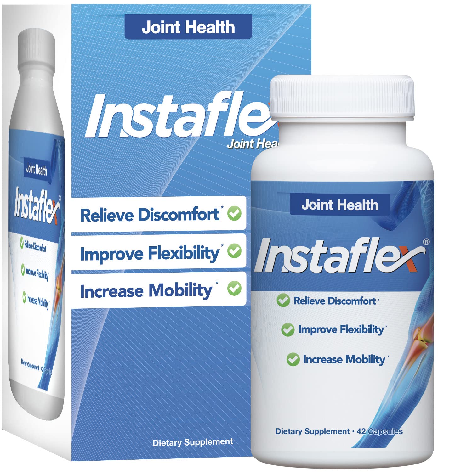 Instaflex Joint Support Supplement for Men and Women - Glucosamine, MSM, White Willow, Turmeric, Ginger, Cayenne, Hyaluronic Acid - 42 Capsules InstaflexBuy Supplements Australia