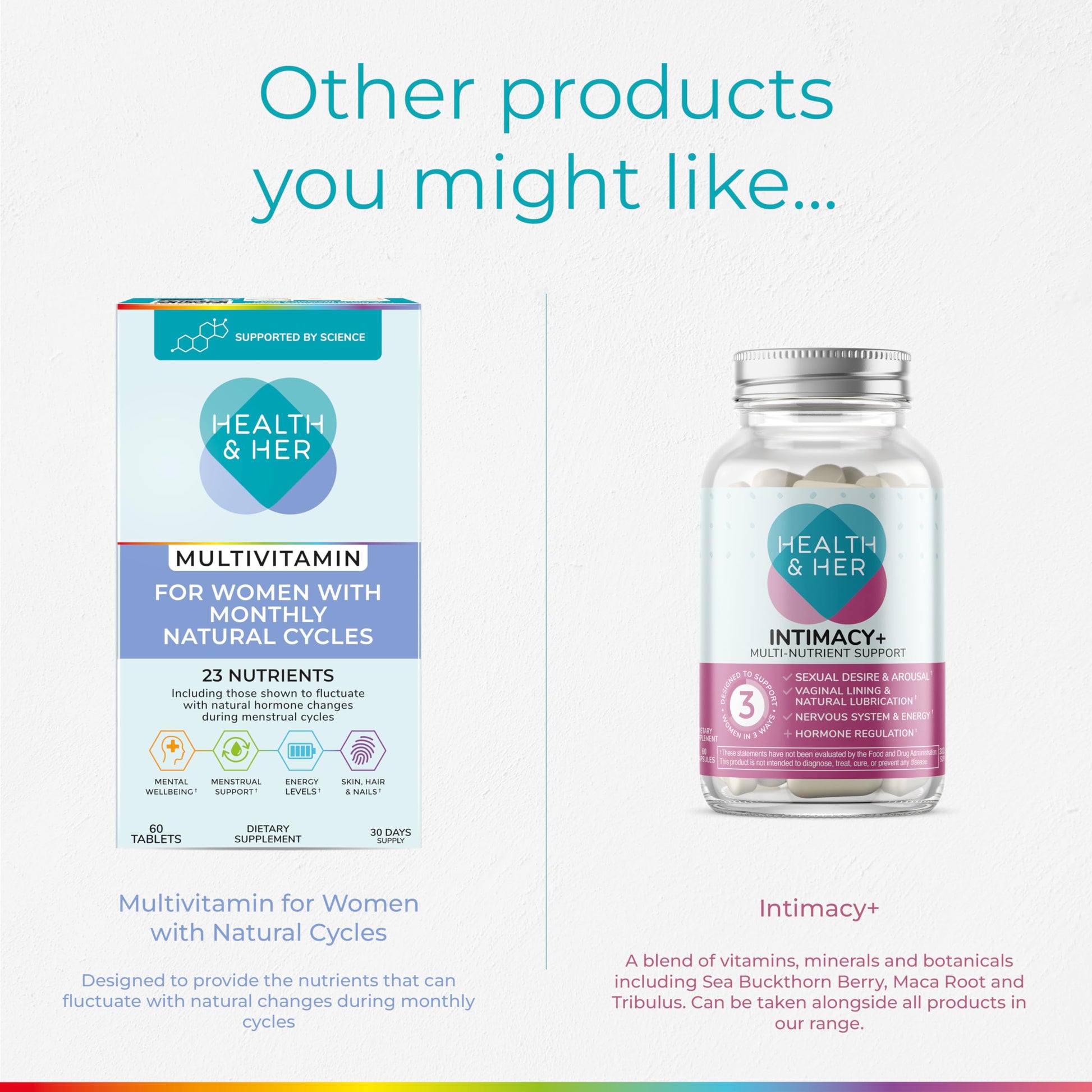 Health & Her Multivitamin Supplement for Women Taking Birth Control - Nutrition Support - 1 Month Supply, 60 Tablets - Vegan & Gluten Free Health and HerBuy Supplements Australia