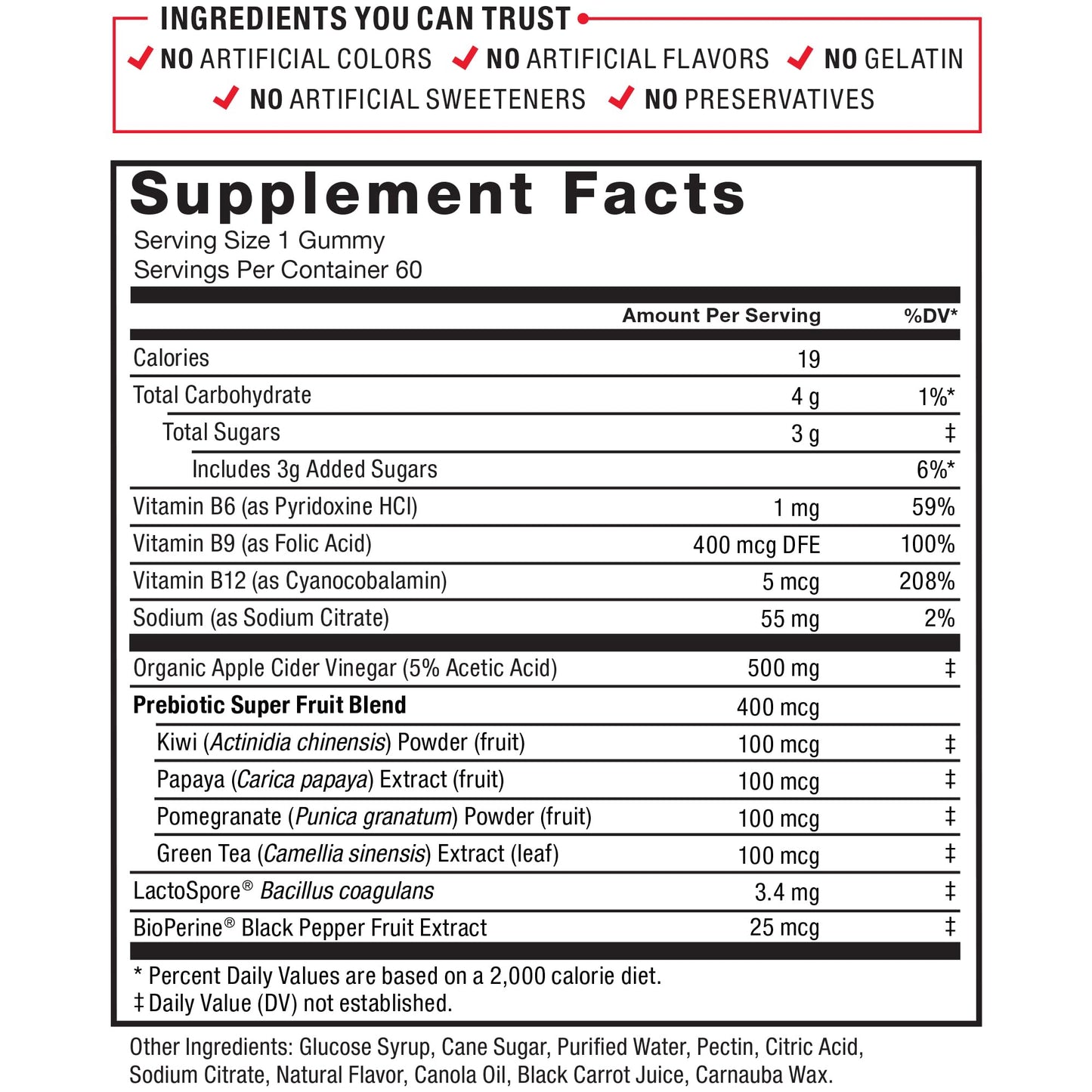 Force Factor ProbioSlim Apple Cider Vinegar Gummies with Organic LactoSpore Probiotics Force FactorBuy Supplements Australia