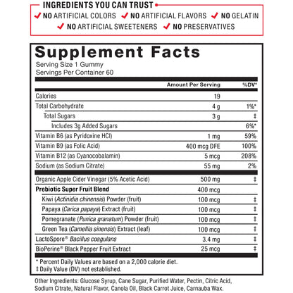 Force Factor ProbioSlim Apple Cider Vinegar Gummies with Organic LactoSpore Probiotics Force FactorBuy Supplements Australia