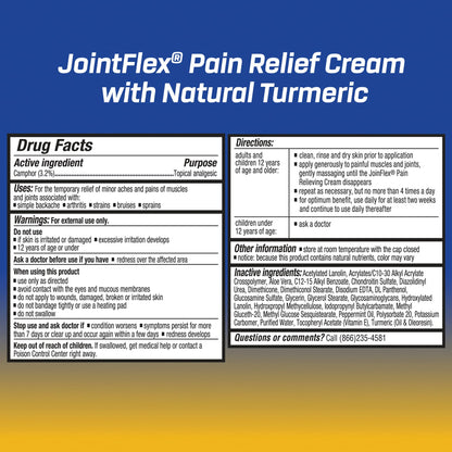 JOINTFLEX Pain Relief Cream with Turmeric, Arthritis Pain Relief, Joint Pain Relief, 3 Ounce Tube JointFlexBuy Supplements Australia
