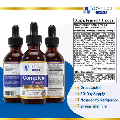 BioSource Labs Complex ProMAX Premium Diet Drops (1 x 2 oz Bottle) BioSource LabsBuy Supplements Australia