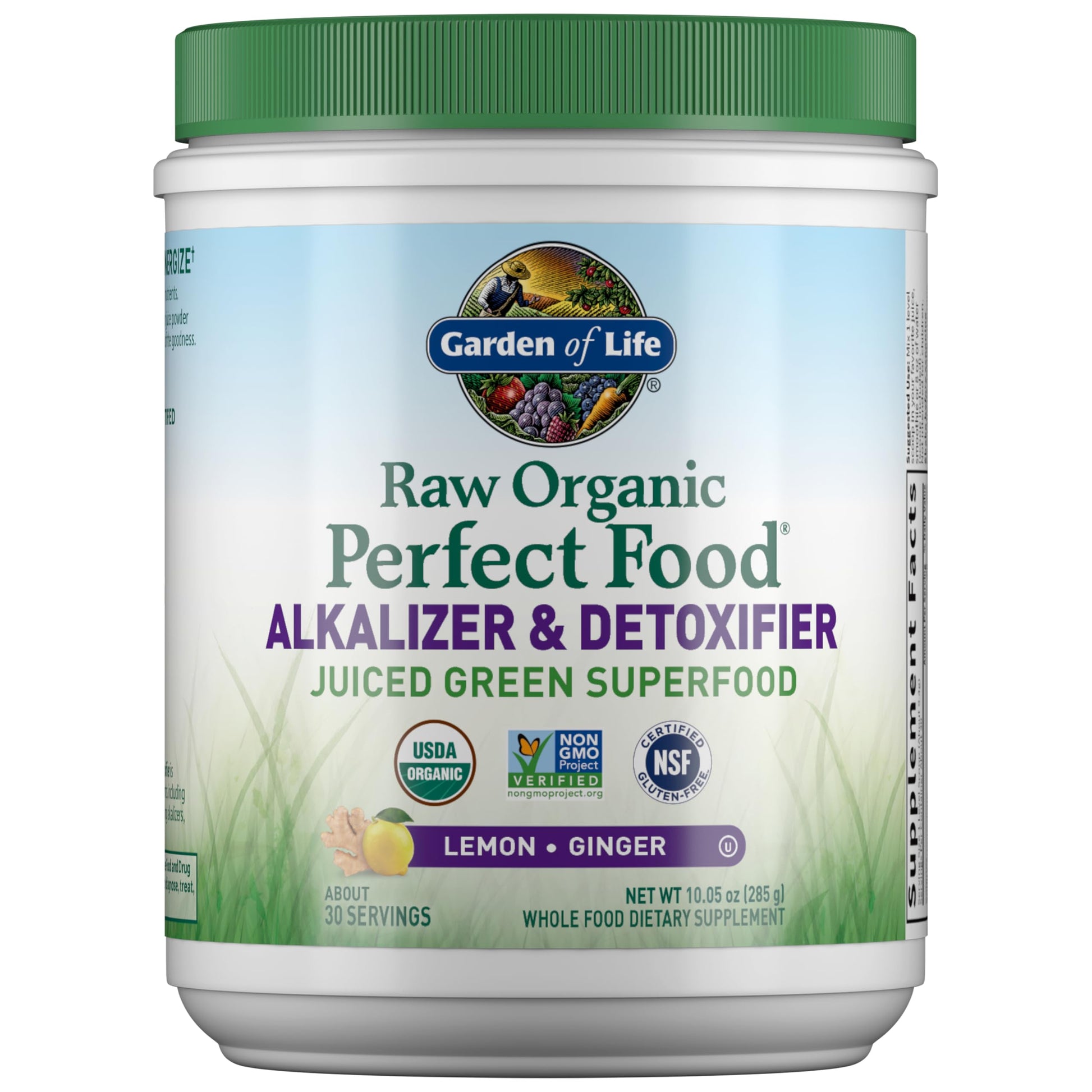 Garden of Life Raw Organic Perfect Food Alkalizer and Detoxifier, Lemon Ginger Flavored Superfood Powder Supplement, 30 Servings Garden of LifeBuy Supplements Australia