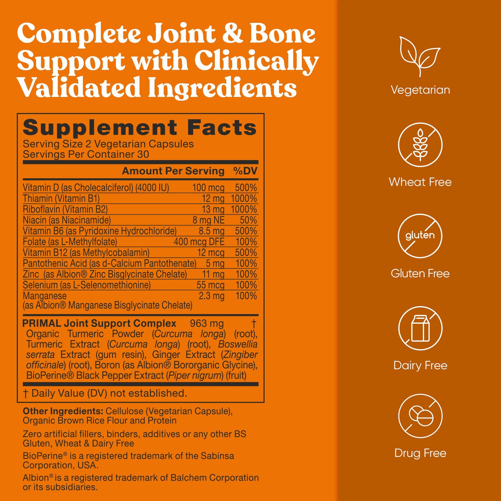 Primal Joint & Mobility Support - Advanced Joint Support Supplement for Women and Men - Turmeric, Boswellia, Ginger and Boron for Whole-Body Flexibility, Joint Health & Comfort - 60 Veg Soft Capsules Eu NaturalBuy Supplements Australia