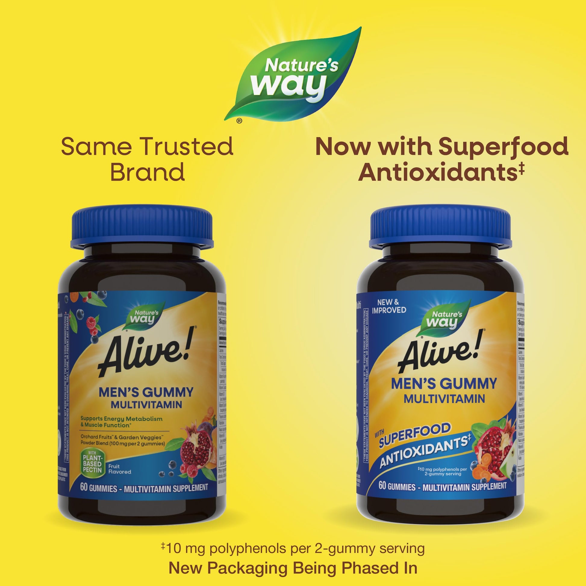 Nature's Way Alive! Men's Multivitamin Gummies, Supports Energy Metabolism*, Muscle Function*, Superfood Antioxidants(1) Nature's WayBuy Supplements Australia