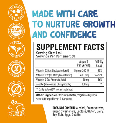 Zoyki Speech Therapy Drops for Kids - Speech Support Supplement for Communication Delay Cognitive Function Language & Brain Development with Zeolite Vitamins B12 D3 C - Sugar Free Gluten-Free Vegan ZoykiBuy Supplements Australia