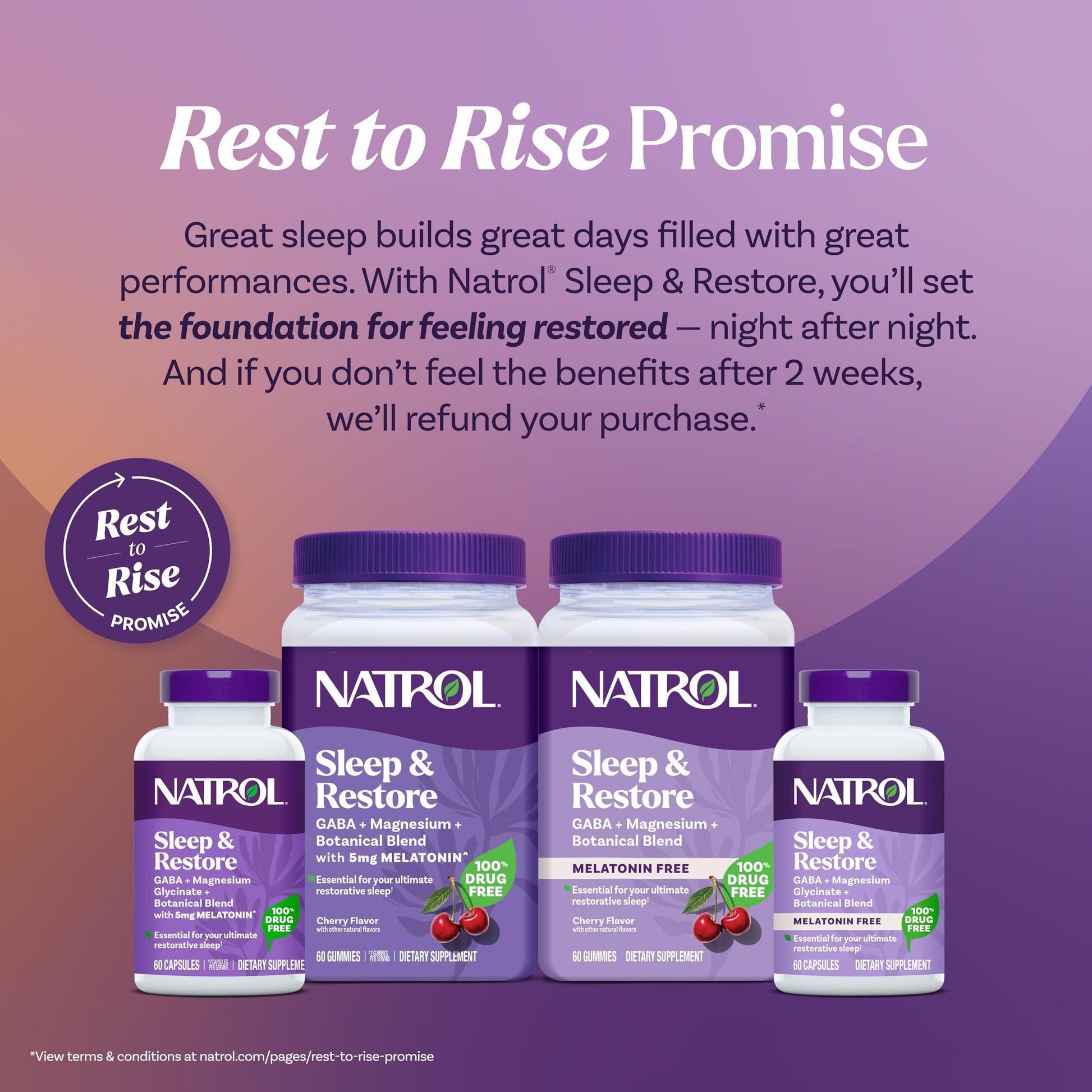 Natrol Sleep & Restore Magnesium Glycinate Blend Gummies, Magnesium for Sleep Aids for Adults, Melatonin-Free, Cherry Flavored, 30 Day Supply NatrolBuy Supplements Australia
