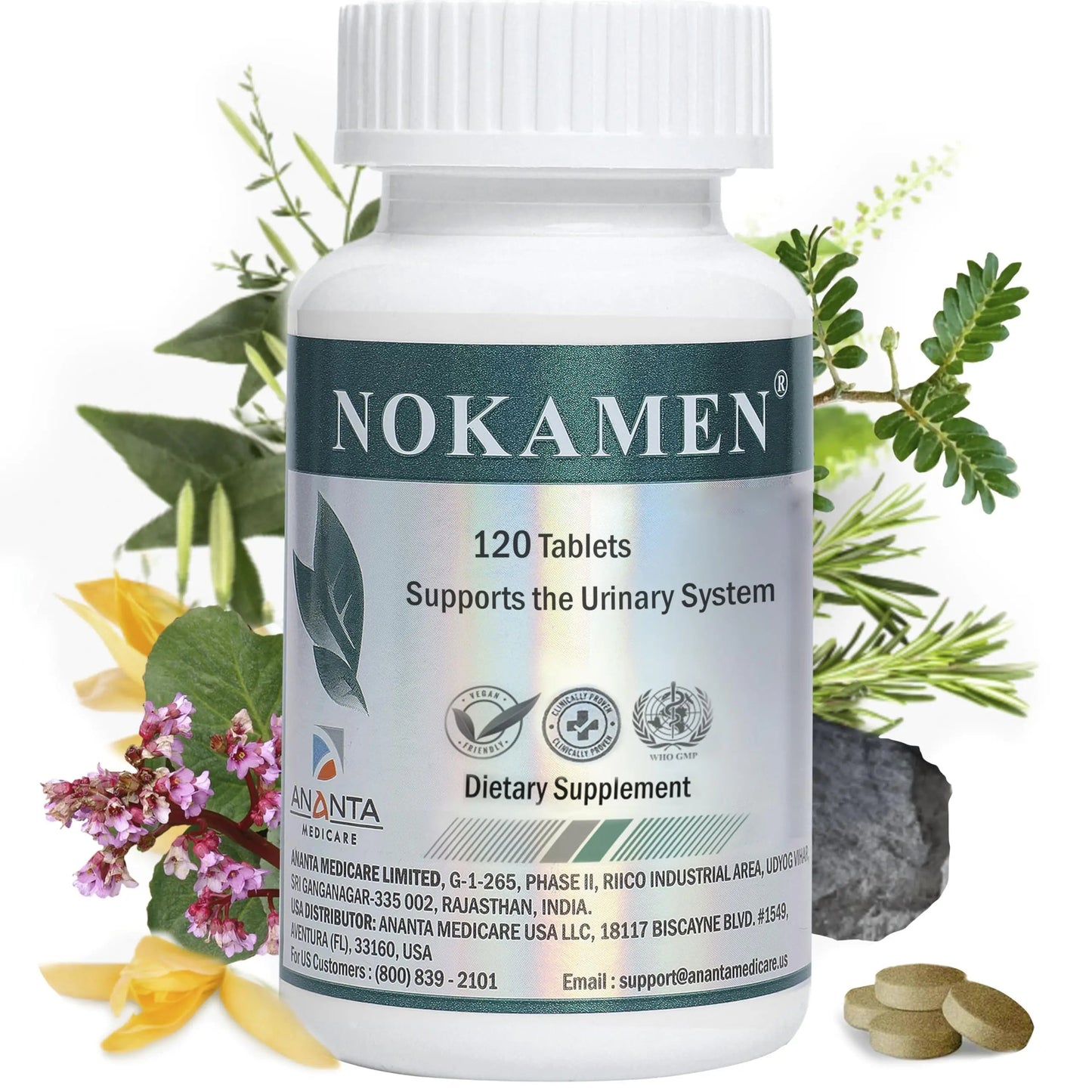 Ananta Medicare USA NOKAMEN – Kidney & Urinary Tract Support Herbal Formula, 120 Tabs Ananta Medicare USABuy Supplements Australia