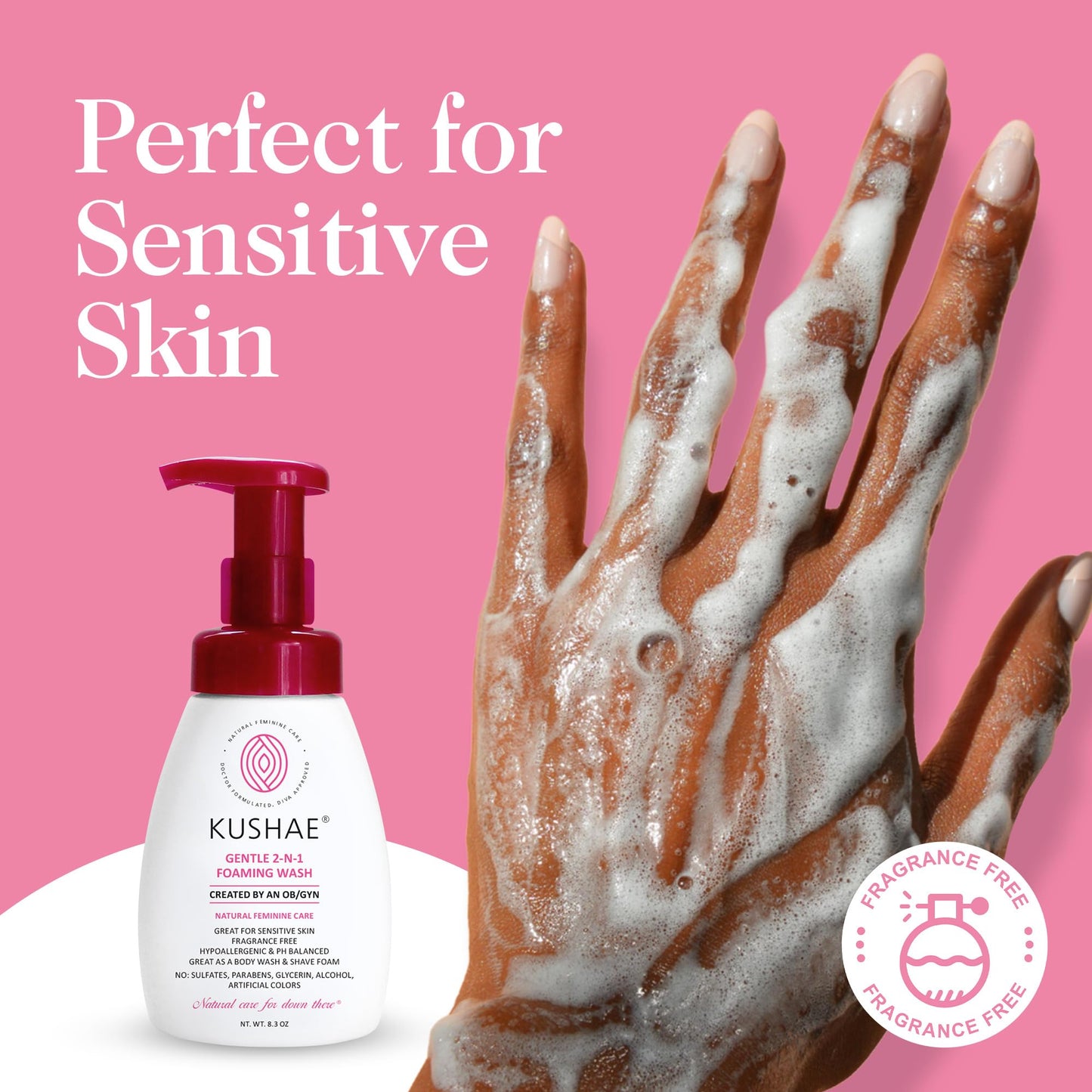 Kushae Gentle 2-in-1 Foaming Wash, pH Balance Feminine Wash for Optimal Hygiene KushaeBuy Supplements Australia