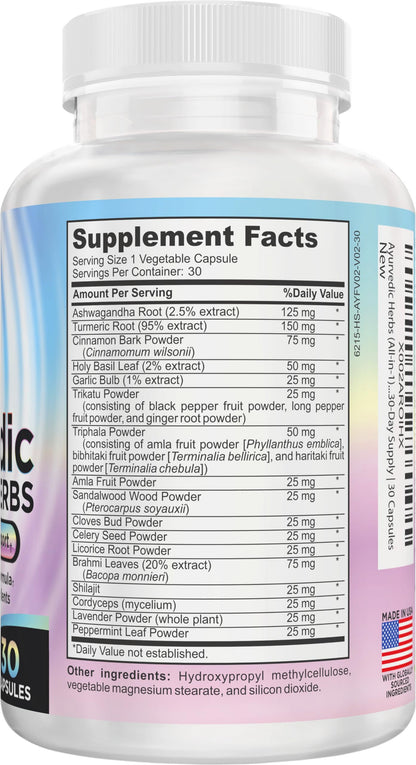 Ayurvedic Herbs 17-in-1 Supplement | Mind & Body Balance | Ayurveda Health Support Blend | Ayurvedic Supplements | 1-Month Supply | 30 Capsules Elevate Recovery SupplementsBuy Supplements Australia