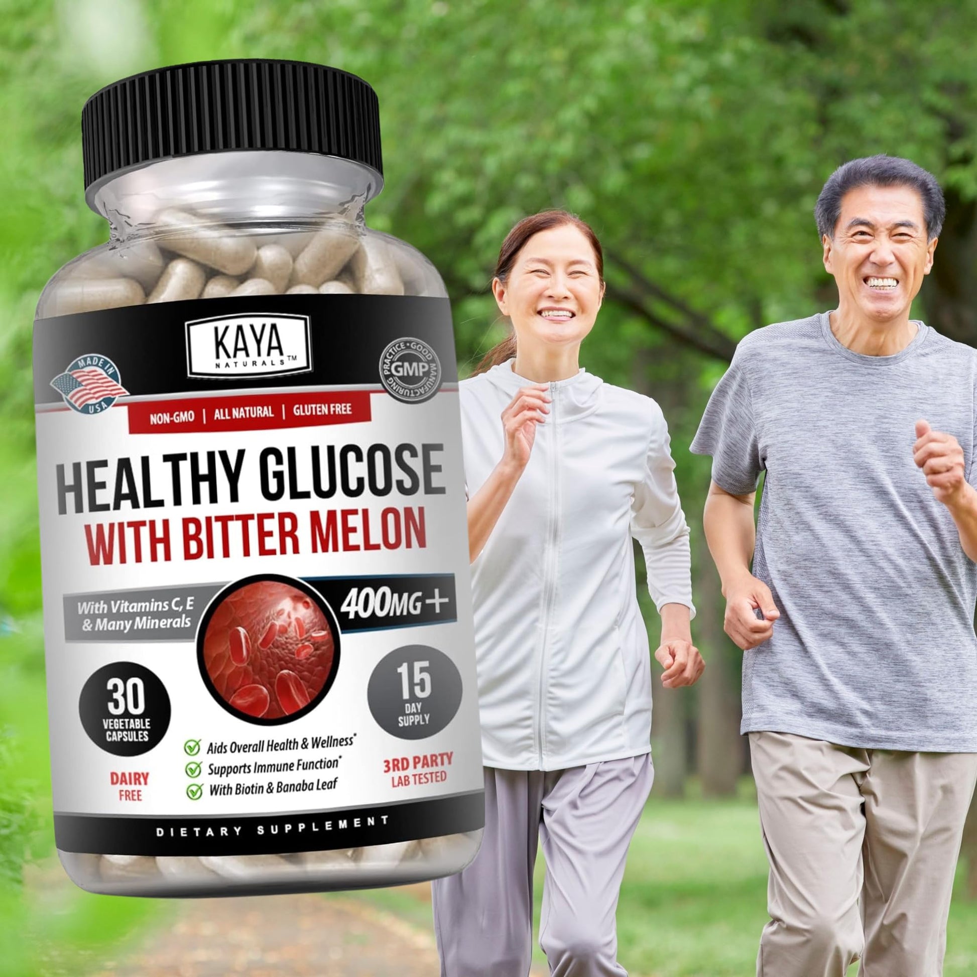 Kaya Naturals Healthy Gluco with Bittermelon Supplement | Support Healthy Levels and Function, 20 Herbs Vitamins and Minerals, Alpha Lipoic Acide, Cinnamon, Vitamin C & E, Non-GMO (30 Count) Kaya NaturalsBuy Supplements Australia