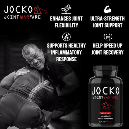 Jocko Fuel Joint Support Supplement - Glucosamine MSM for Joint Pain, Mobility, & Flexibility w/Turmeric & Boswellia (180 Capsules) Jocko FuelBuy Supplements Australia