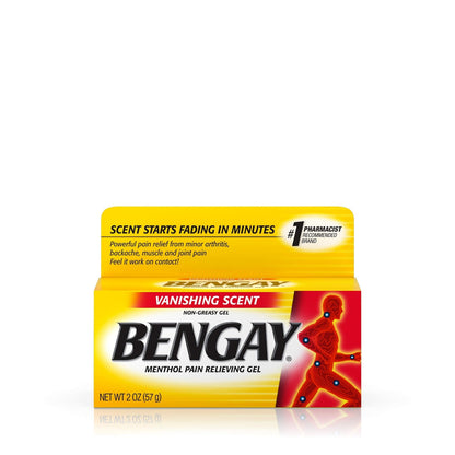 Vanishing Scent Bengay Relief Gel, Non-Greasy Topical Reliever with Cooling Menthol, 2 oz BengayBuy Supplements Australia