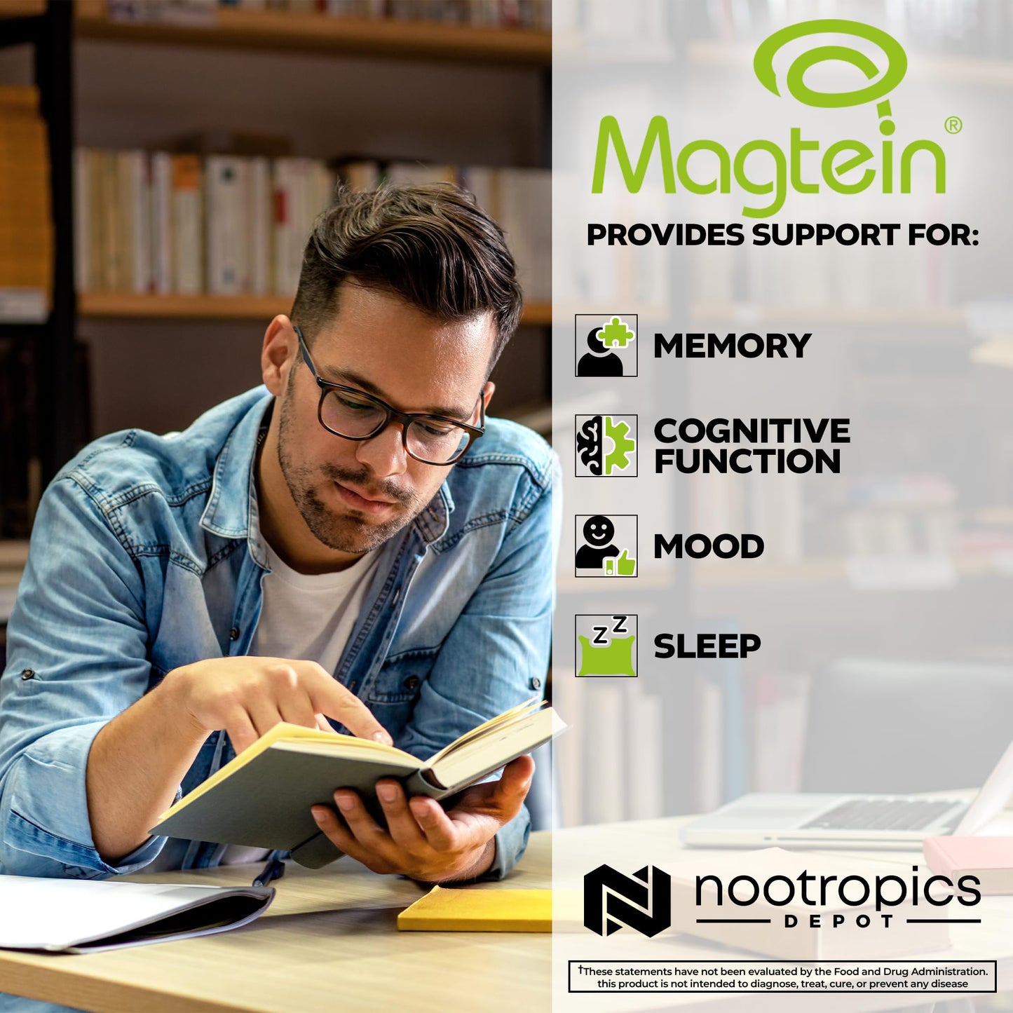 Nootropics Depot Magtein Magnesium L-Threonate Capsules | 90 Count | Mineral Supplement | Natural | Supports Mitochondrial Function | Boosts Energy and Cognitive Function Nootropics DepotBuy Supplements Australia