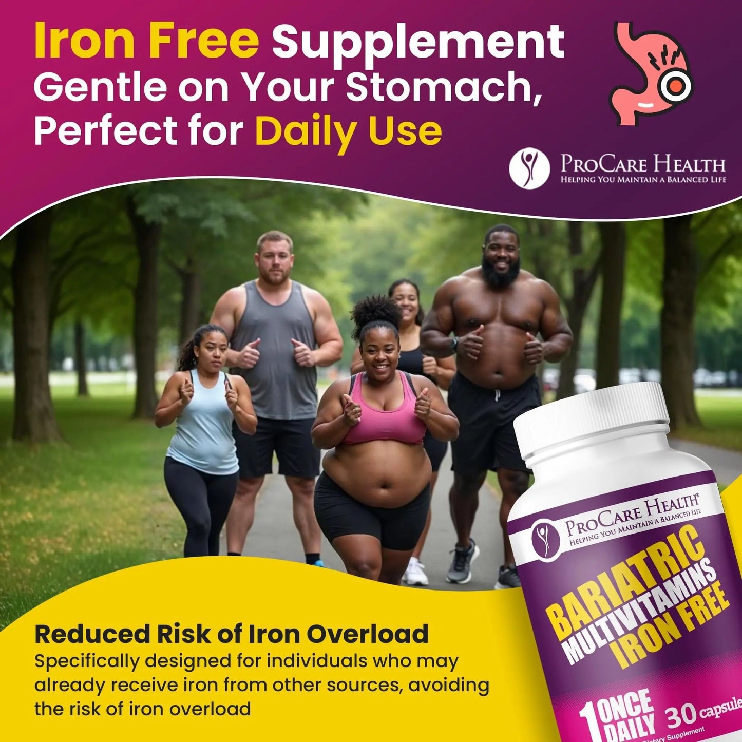 Procare Health Bariatric Multivitamin with Iron Free (30 Fast Dissolving Veggie Capsule) - Bariatric Vitamins for Gastric Sleeve & Gastric Bypass ProCare HealthBuy Supplements Australia