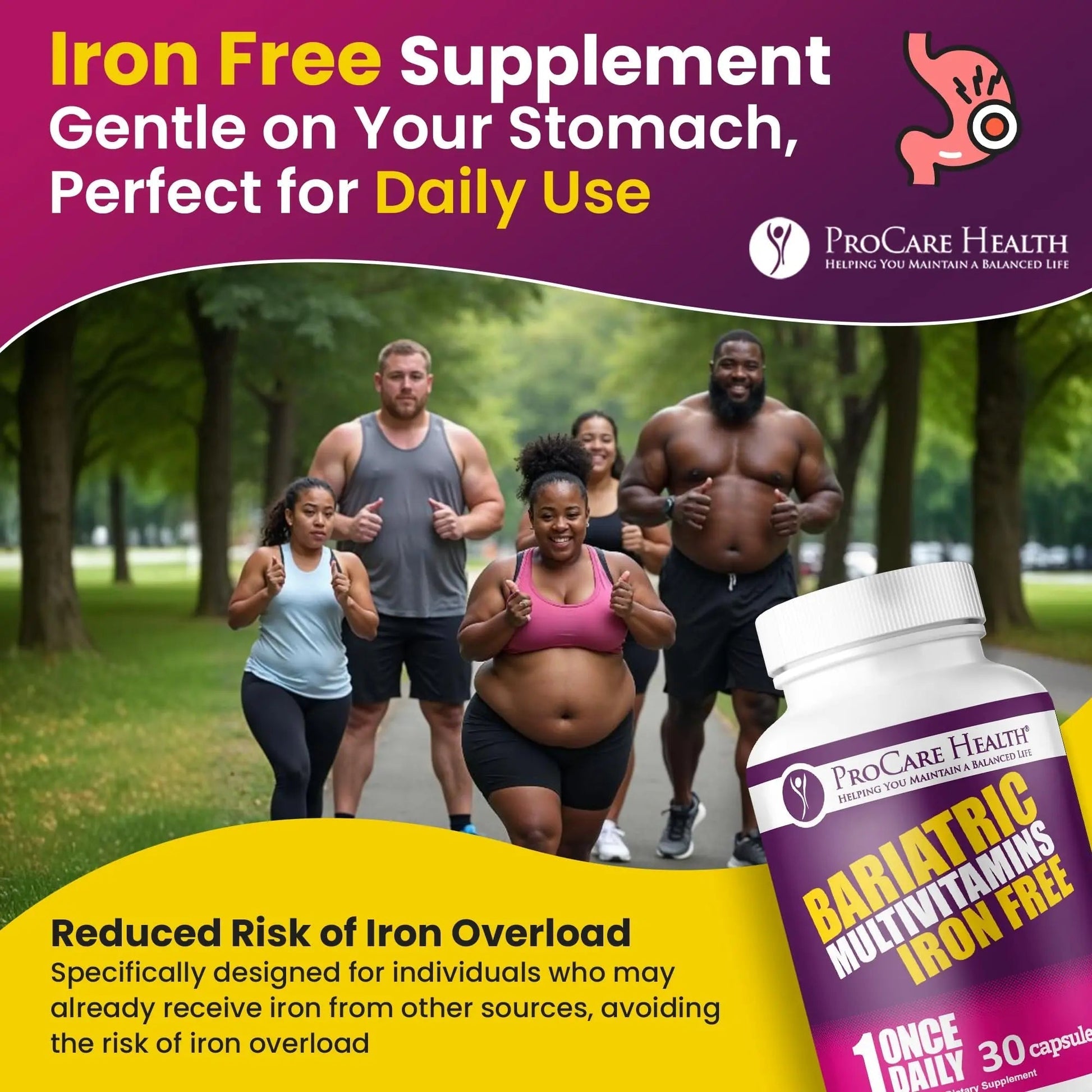 Procare Health Bariatric Multivitamin with Iron Free (30 Fast Dissolving Veggie Capsule) - Bariatric Vitamins for Gastric Sleeve & Gastric Bypass ProCare HealthBuy Supplements Australia