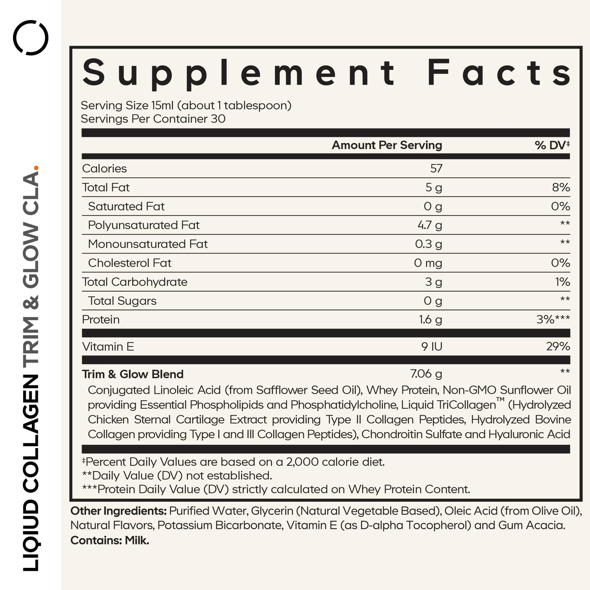 Codeage Liquid Collagen Supplement Vanilla Flavor, Beauty Trim & Glow Liposomal Collagen Peptides, CLA Conjugated Linoleic Acid, Hyaluronic Acid, Vitamin E, Hydrolyzed, Non-GMO, 15.22 fl oz CodeageBuy Supplements Australia