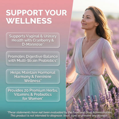 Clean Nutraceuticals Probiotics for Women with D Mannose, Cranberry Extract, Wild Yam, Chasteberry - 20 Probiotic and Prebiotic Strains - PH Balance, Womens Probiotic for Digestive Health - 60 Count Clean NutraceuticalsBuy Supplements Australia