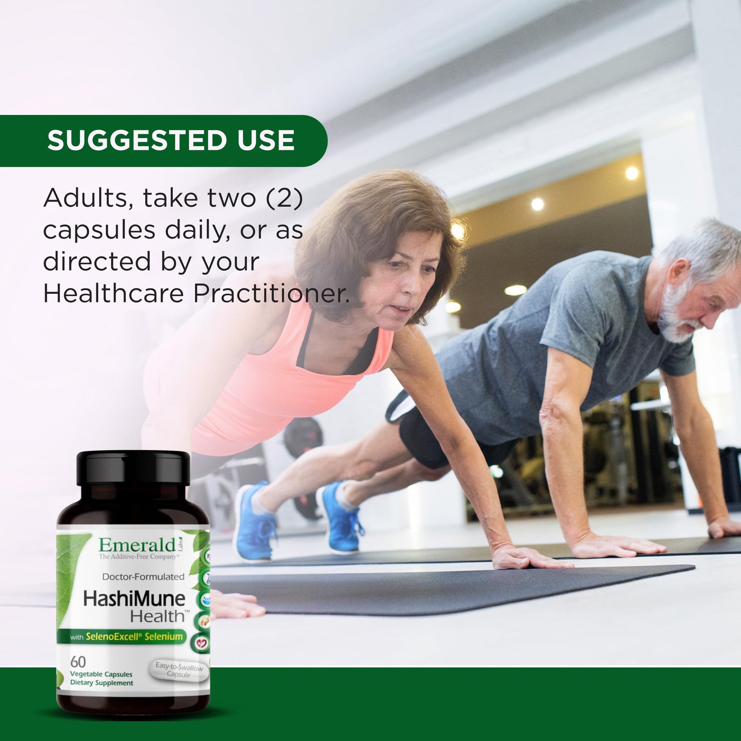 Emerald Labs HashiMune Health - Vegan Thyroid & Immune Support Supplement - Includes SelenoExcell Selenium & Myo-Inositol - 60 Vegetable Capsules (30-Day Supply) EMERALD LABSBuy Supplements Australia