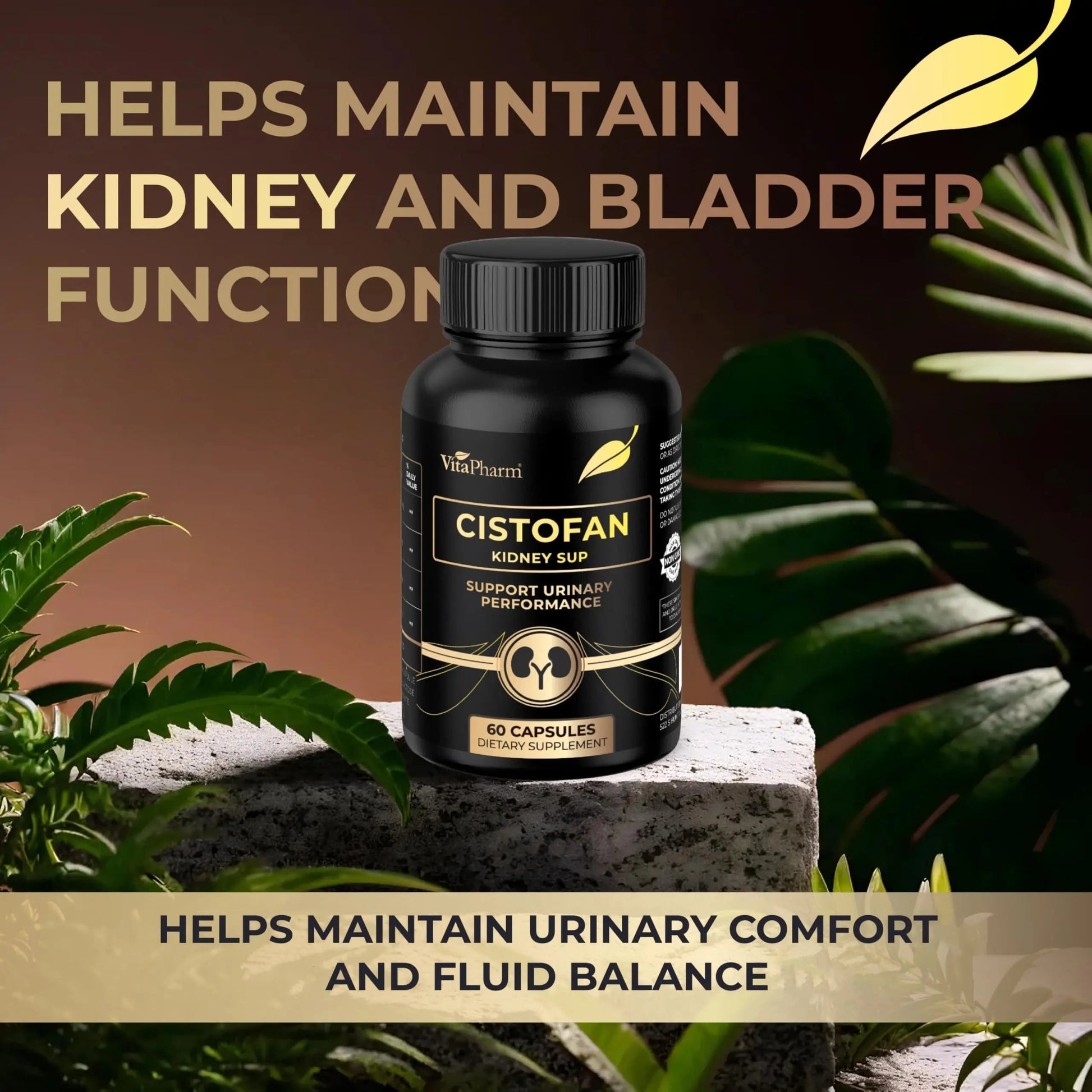 CISTOFAN Kidney Support Supplement – Herbal Formula with Java Tea, Birch Leaf, Parsley & Cranberry – Supports Urinary Tract & Kidney Function – Natural Diuresis – 60 Capsules – Non-GMO – Made in EU VitaPharmBuy Supplements Australia
