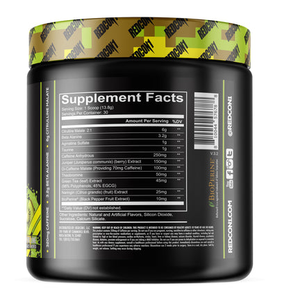 REDCON1 Total War Pre Workout Powder, Kiwi Lime - Beta Alanine + Citrulline Malate Keto REDCON1Buy Supplements Australia