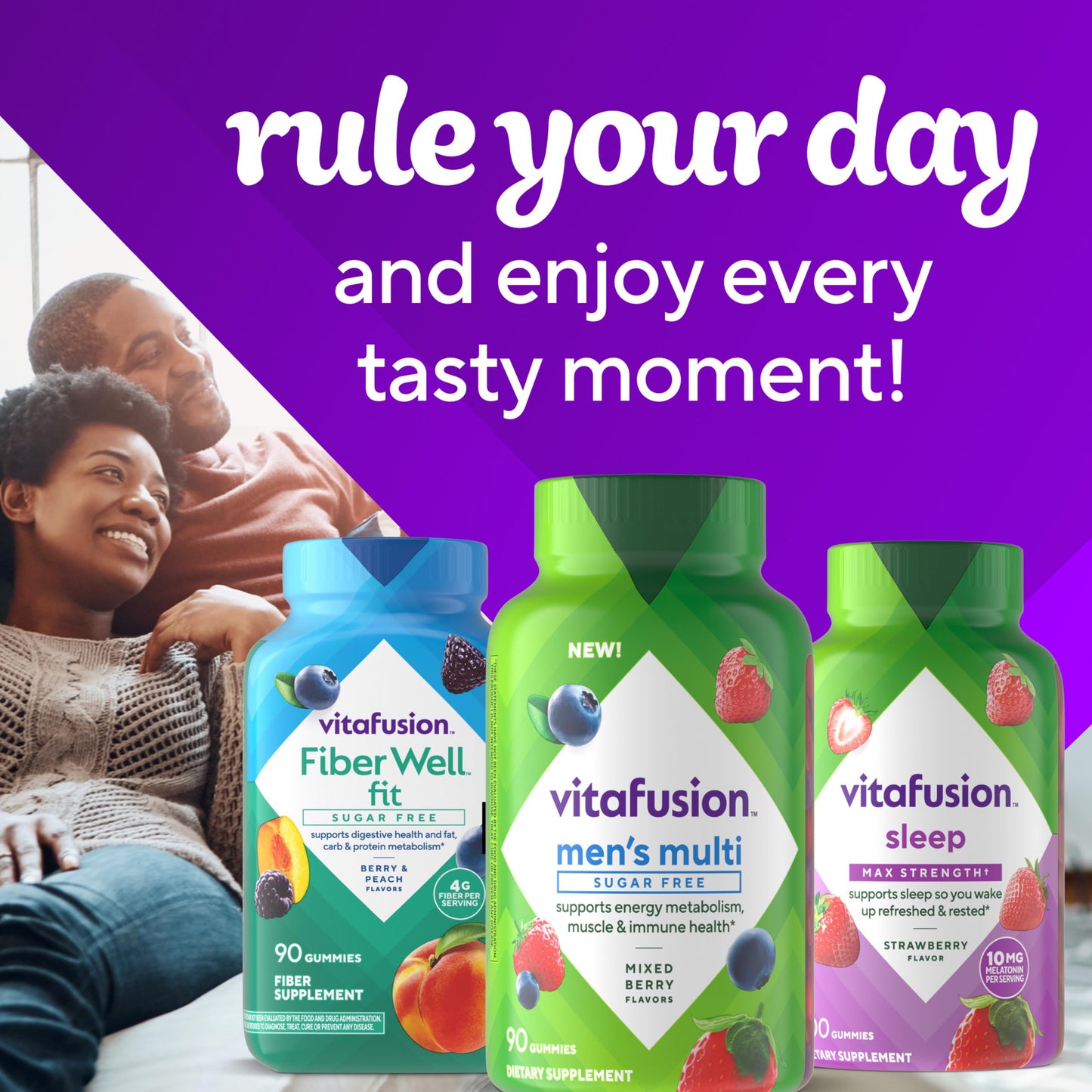 vitafusion Sugar Free Men’s Multi Daily Gummy Multivitamins, Supports Energy Metabolism, Muscle and Immune Health VitafusionBuy Supplements Australia