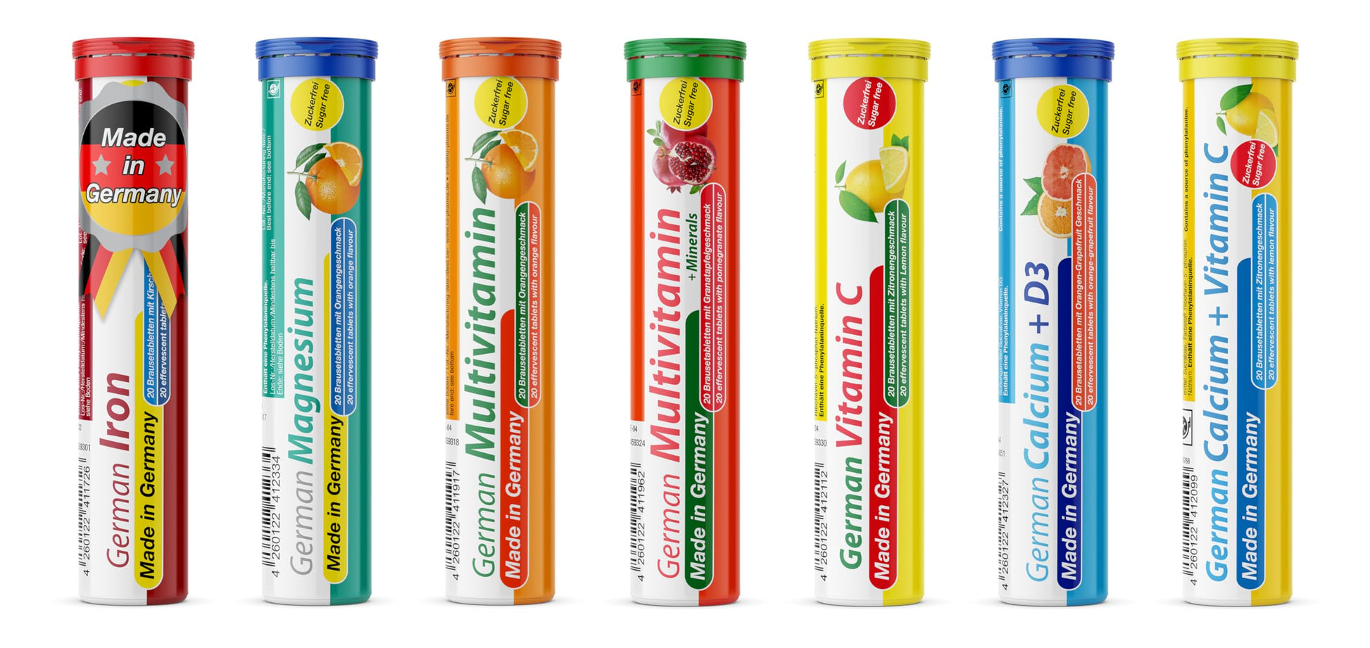 T&D German Vitamin, Minerals - 140 Vegan/Vegetarian Drink Effervescent Tablets - Mixed Fruit Flavor Box - Made in Germany T&DBuy Supplements Australia