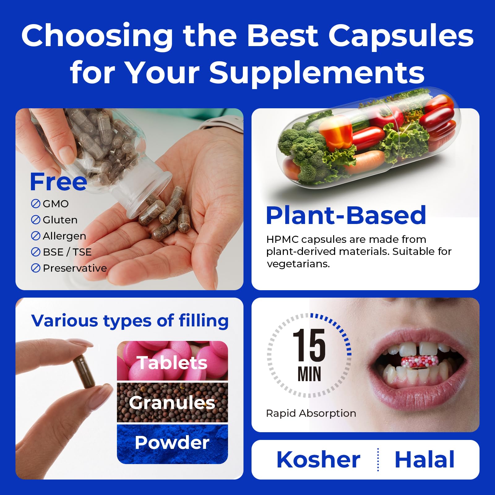 ATLEMISME Empty Vegan Capsules Size 1 - Vegan Capsules Empty (1000 Count) ATLEMISMEBuy Supplements Australia