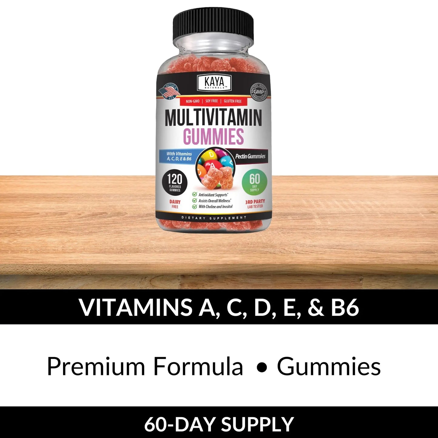 Kaya Naturals Adult Multi Vitamin Gummy, 120 Count, Biotin, Vitamin A, B-12, C & E, Including Zinc, Folic Acid, Strawberry Flavor (120 Gummies) Kaya NaturalsBuy Supplements Australia