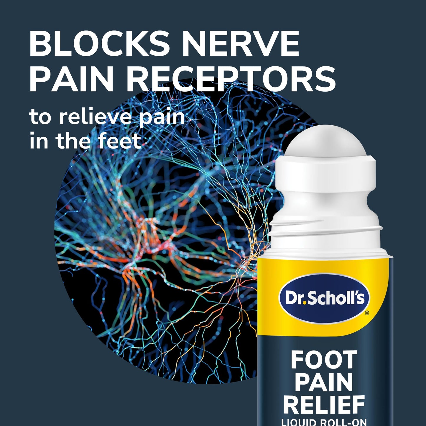 Dr. Scholl's Foot Pain Relief Liquid ROLL-ON, 3.0 oz // Clinically Tested 12-Hour Pain Relief - Penetrates Tough Nerve Pain - Works in 5 Minutes - Non-Greasy - with Lidocaine & Menthol Dr. Scholl'sBuy Supplements Australia