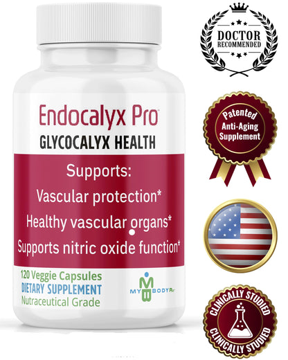 MYBODYRX Endocalyx Pro Supplement – Endothelial Glycocalyx Support 120 Capsules - Vascular & Microcirculation Health – Clinically-Studied – Patented – Supports Nitric Oxide Functions MYBODYRXBuy Supplements Australia